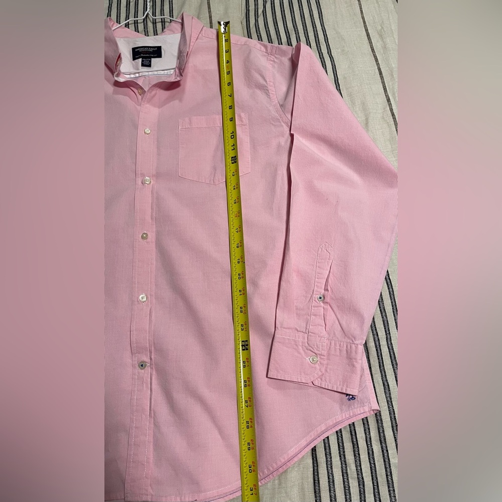 American Eagle Outfitters Pink Button Down Shirt Men's XXLarge Long Sleeve Logo - Picture 8 of 8